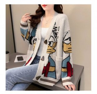 Knitted sweater Kawaii Donald Duck button cardigan